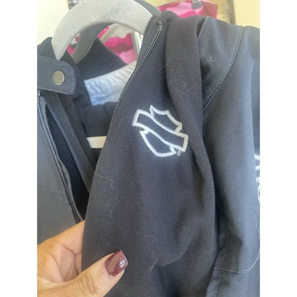 Harley Davidson Woman's Jacket Blue And Black - Picture 3 of 7
